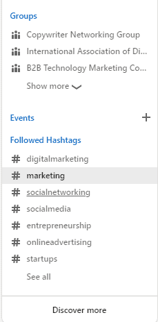 Hashtags on LinkedIn