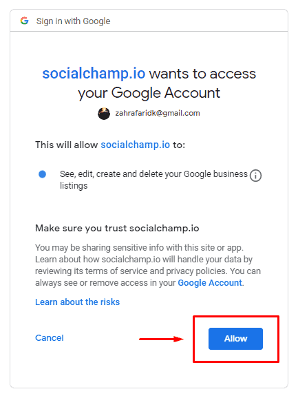 Adding Google My Business on Social Champ