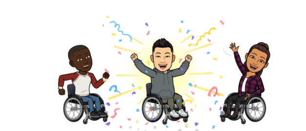 Bitmoji Avatars are cheerful on wheelchairs