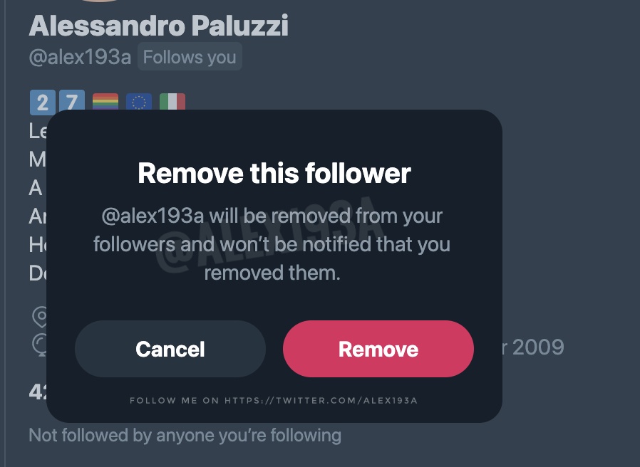Twitter Remove Follower