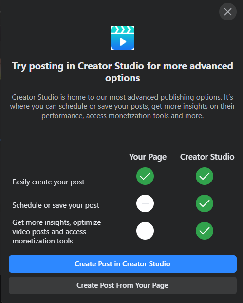 Schedule Facebook Posts Using Creator Studio