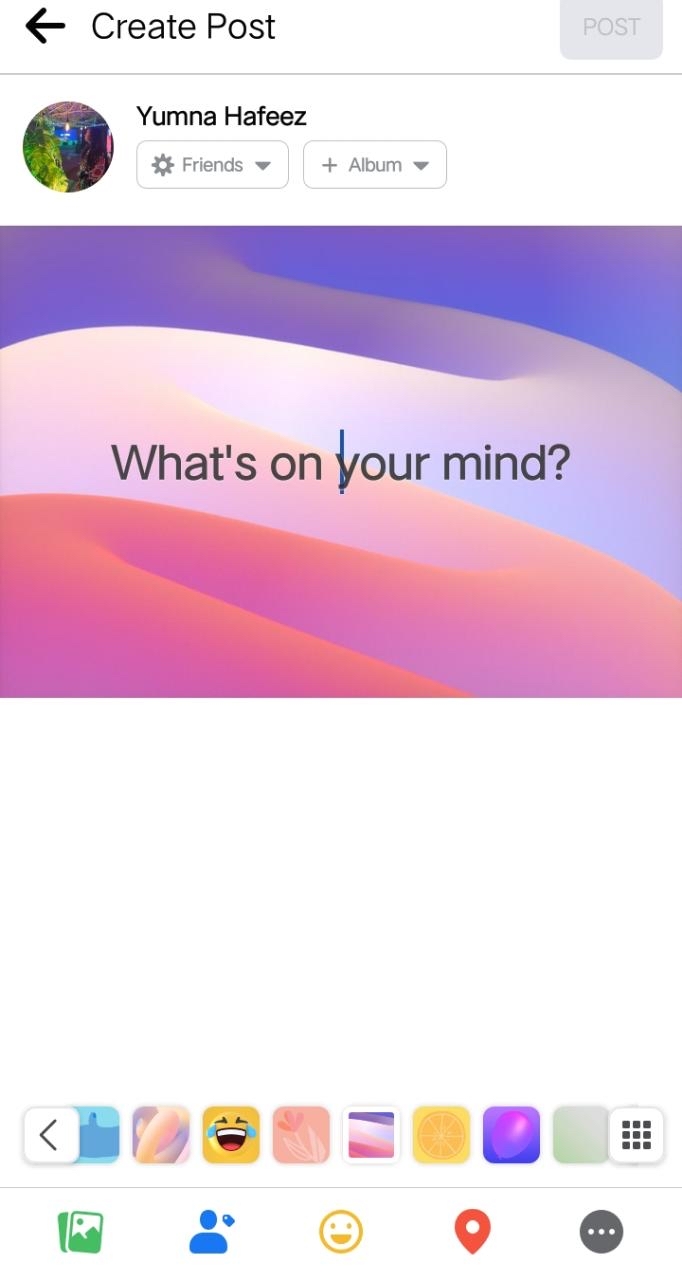 Facebook text based background