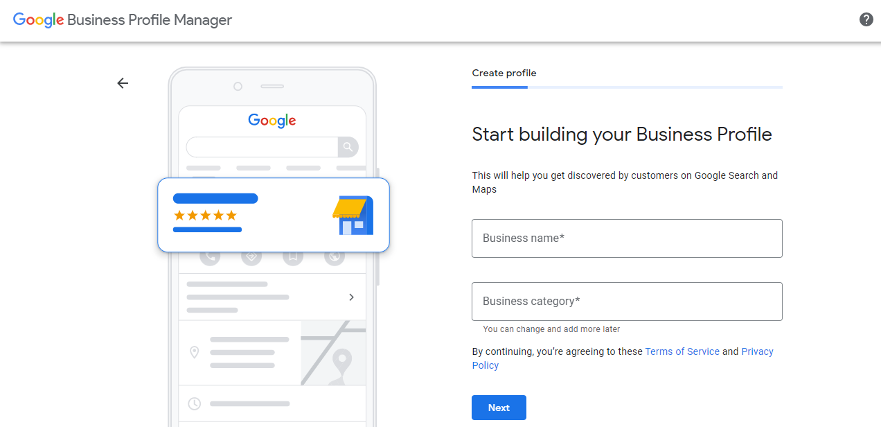google business profile manager post create profile