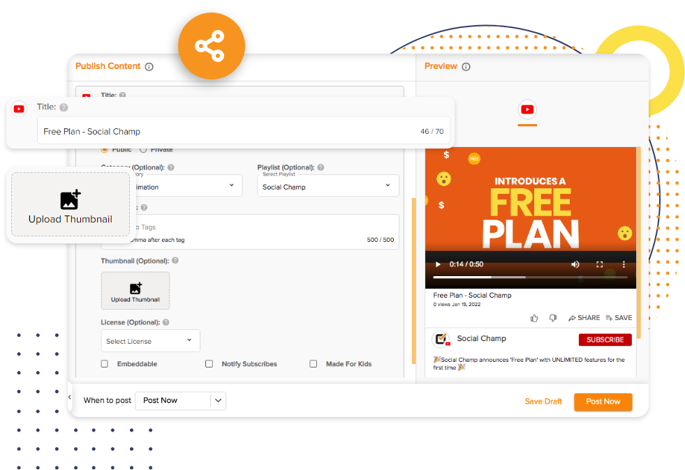 YouTube automation tool - Publish Content