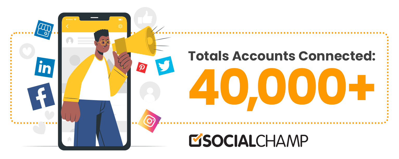 Total accounts connected to Social Champ