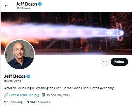 Gazouillement de Jeff Bezos