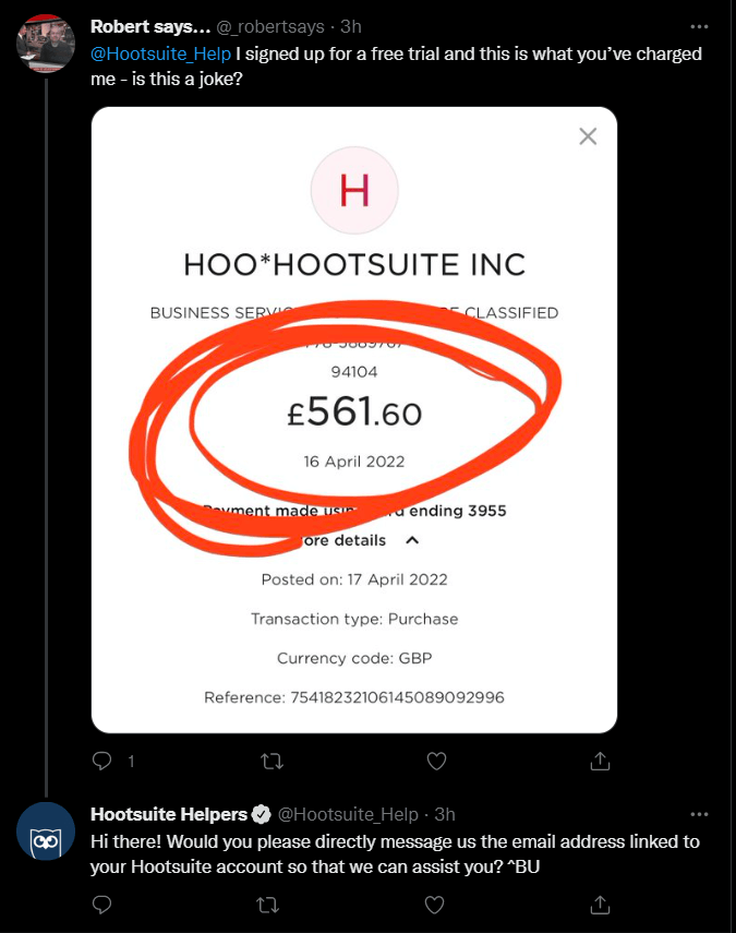Hootsuite bad support