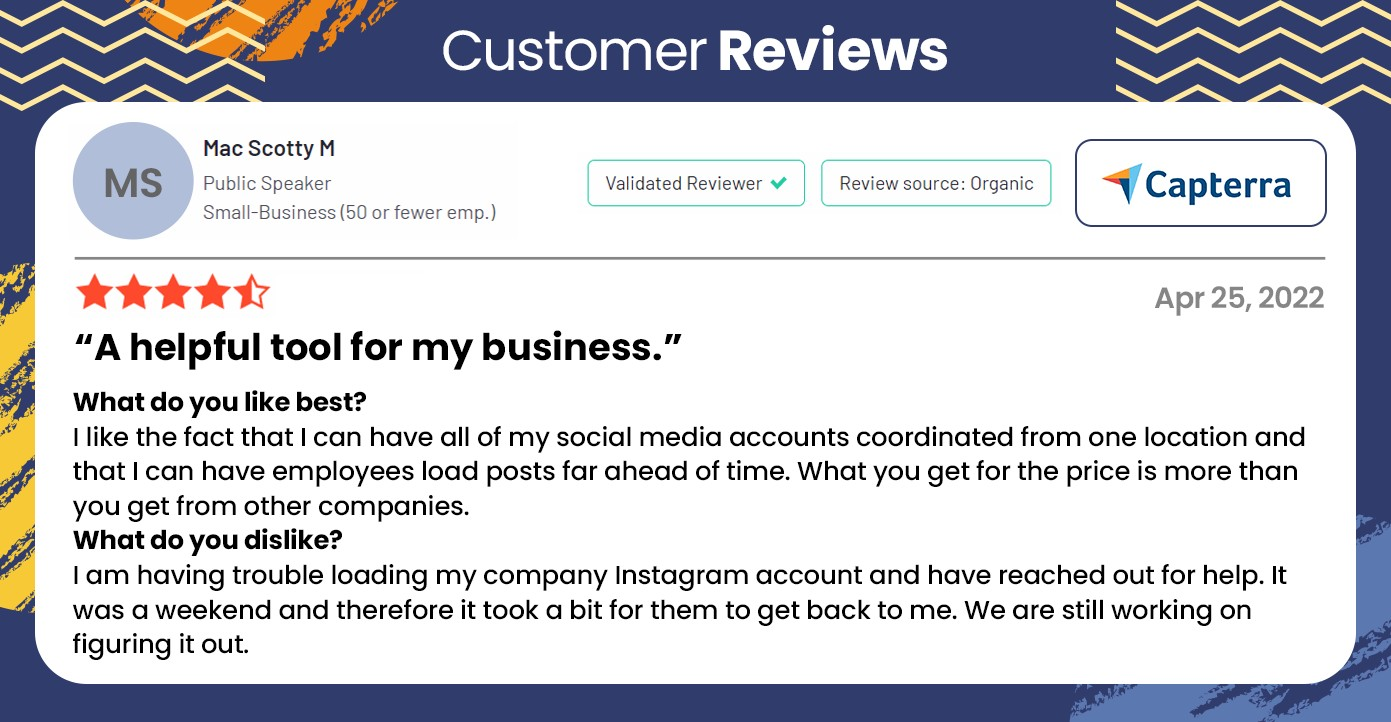 customer review for Social Champ