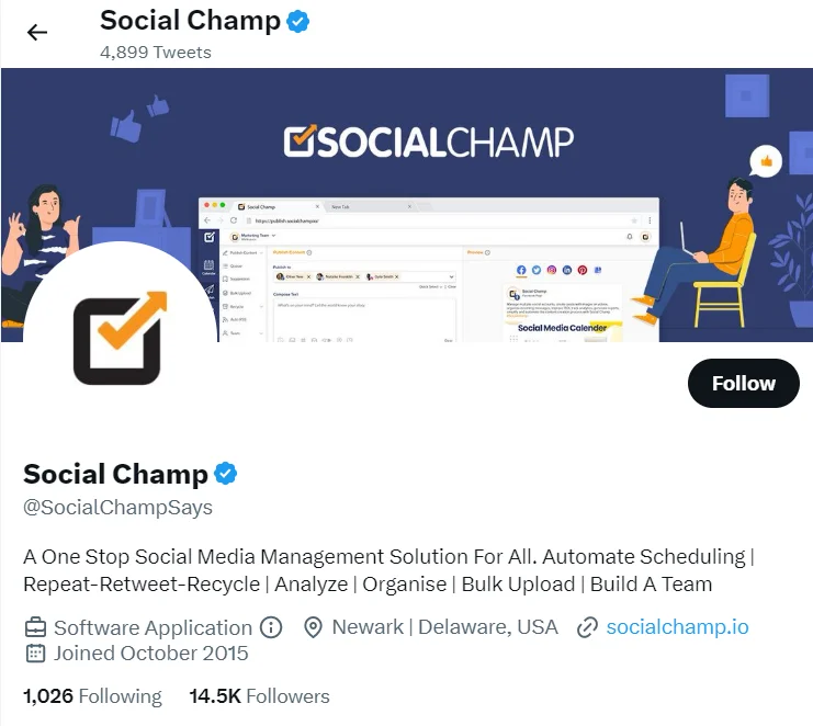 Social Champ Twitter Bio